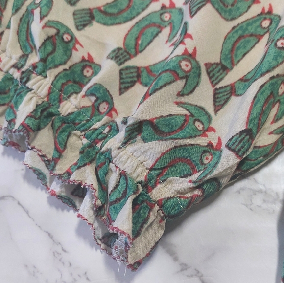 NWOT Anthropologie Maeve Parrot Ruffled  Pleated Puff Sleeve Peplum Top, Size S - Picture 9 of 11